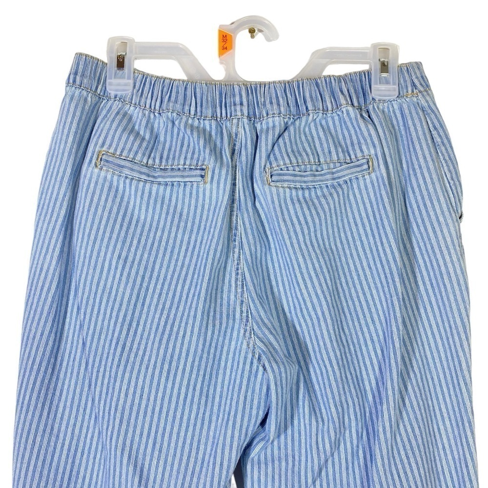 Life in Progress women’s size M blue white stripe elastic pockets ankle pant - Picture 2 of 6